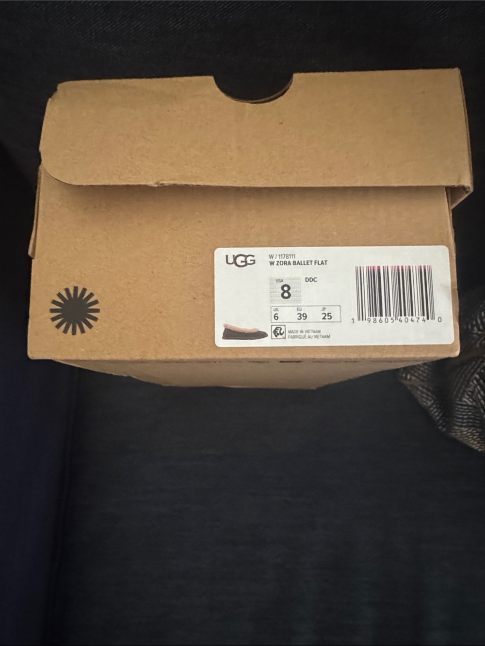 Zora ballet flat size 8 new in box brown dusted cocoa suede